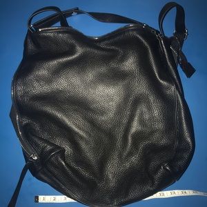Margot black leather backpack hobo purse bag